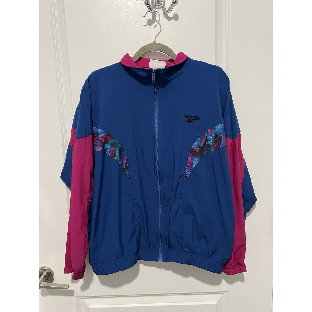 Vintage 90s Reebok Blue/Purple Track Jacket‎ Estimated Size Large